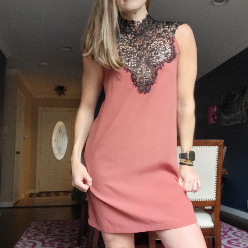 baroque lace top dress